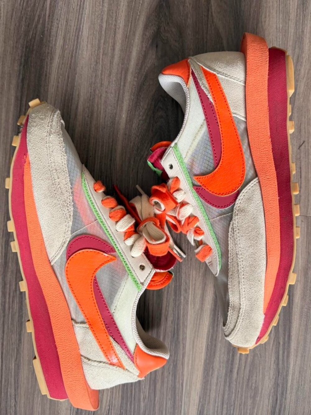Nike x Sacai x CLOT LDWaffle Net Orange Blaze Sz 8